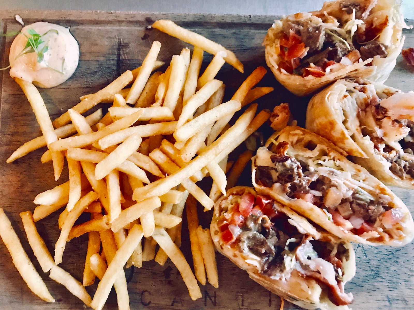 A spread of gyros, fries and sandwiches from Spiro's Deli