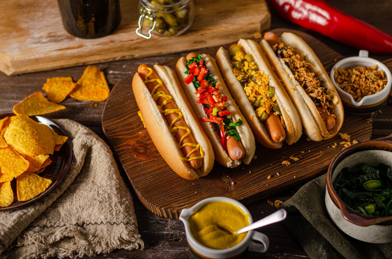 Vienna Beef hot dogs on the counter